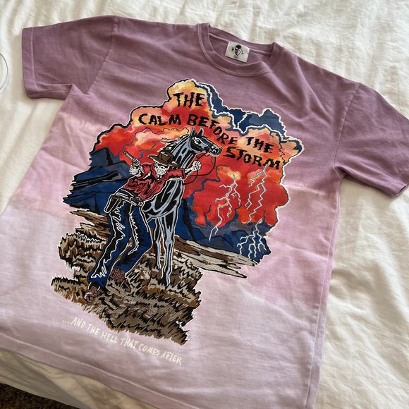 Warren Lotas Calm Before the Storm Western Pulp Tie Dye T-Shirt - Picture 1 of 3